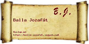 Balla Jozafát névjegykártya